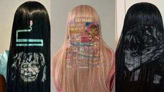 Three painted wigs by Hamdi Osman