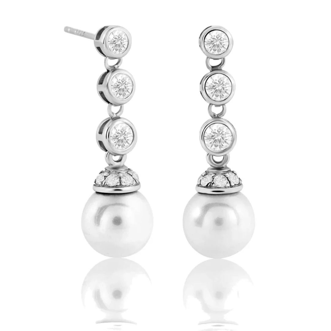 Heavenly London The Pearl and ‘Diamond’ Earrings