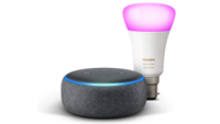 Echo Dot (3rd gen) + Philips Hue Colour Smart Bulb | On sale for £38.99 | Was £99.98 | You save £60.99 at Amazon