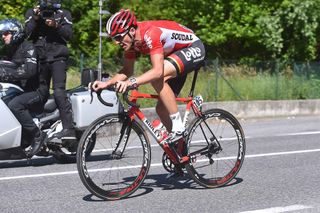 Adam Hansen (Lotto-Soudal) on his own late in the race.