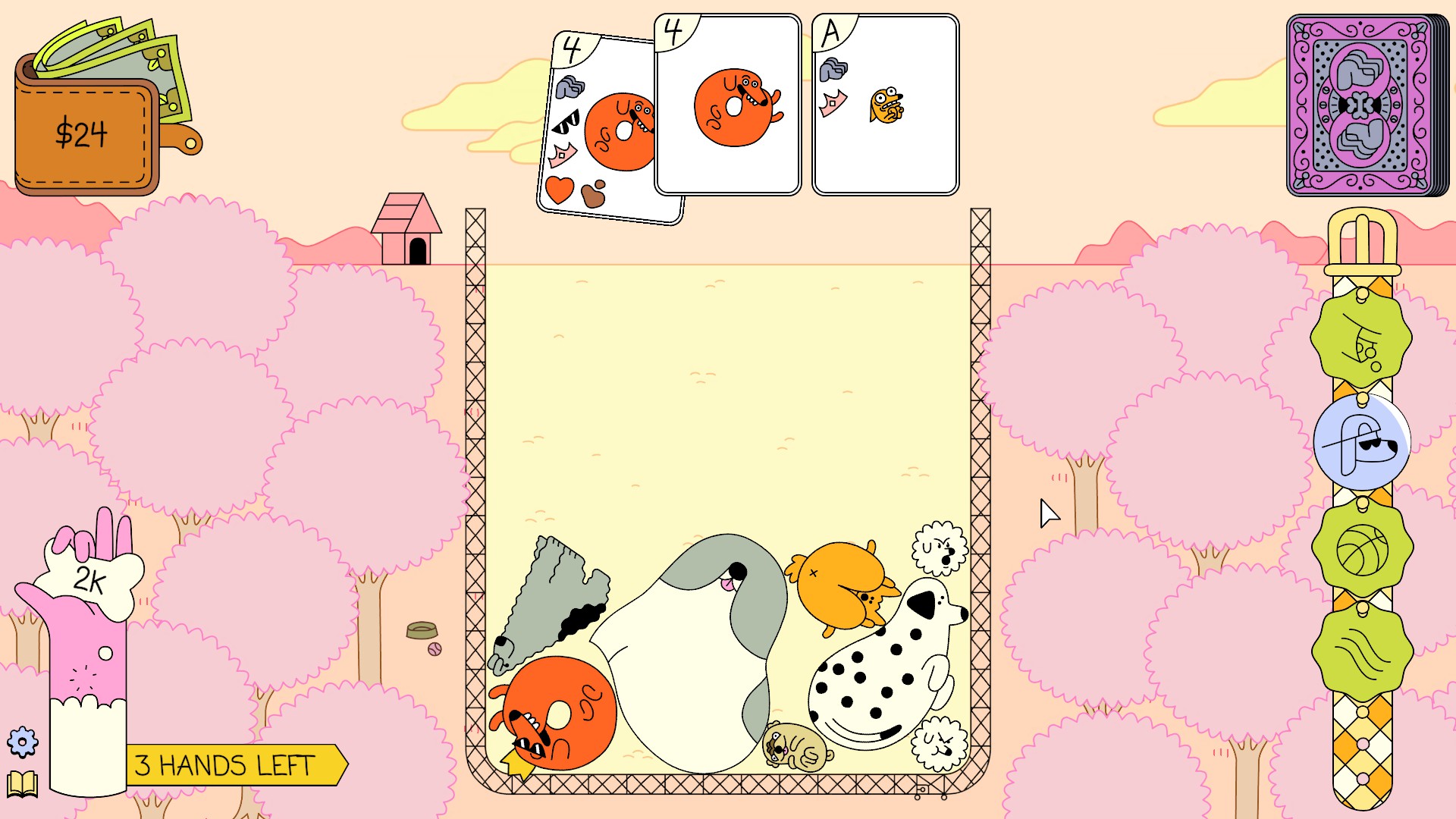 Playing a round of Dogpile.