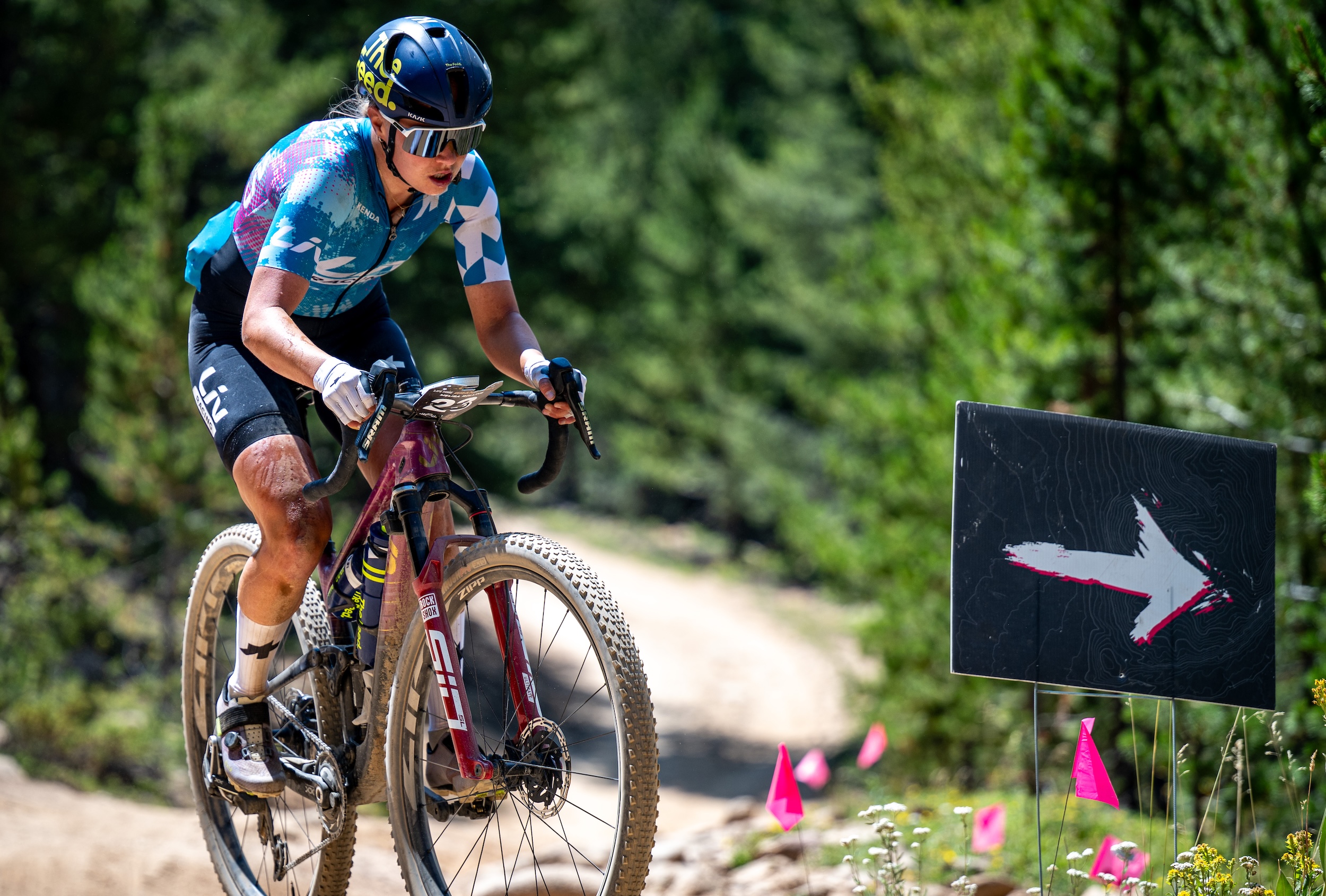 Melisa Rollins en route to second at 2025 Leadville Trail 100 MTB