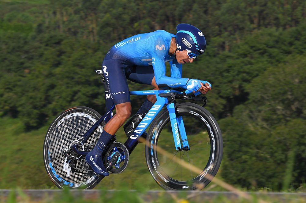 Nairo Quintana (Movistar) during the stage 16 time trial