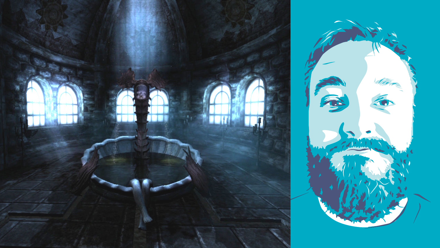 Amnesia The Dark Descent composite with headshot of PC Gamer writer Jacob Fox