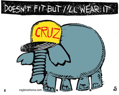 Political cartoon U.S. Ted Cruz 2016 decision
