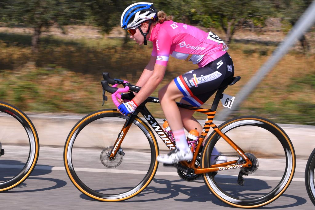 MOTTAMONTECORVINO ITALY SEPTEMBER 19 Tayler Wiles of The United States and Team Trek Segafredo during the 31st Giro dItalia Internazionale Femminile 2020 Stage 9 a 1099km stage from Motta Montecorvino to Motta Montecorvino 645m GiroRosaIccrea GiroRosa on September 19 2020 in Motta Montecorvino Italy Photo by Luc ClaessenGetty Images