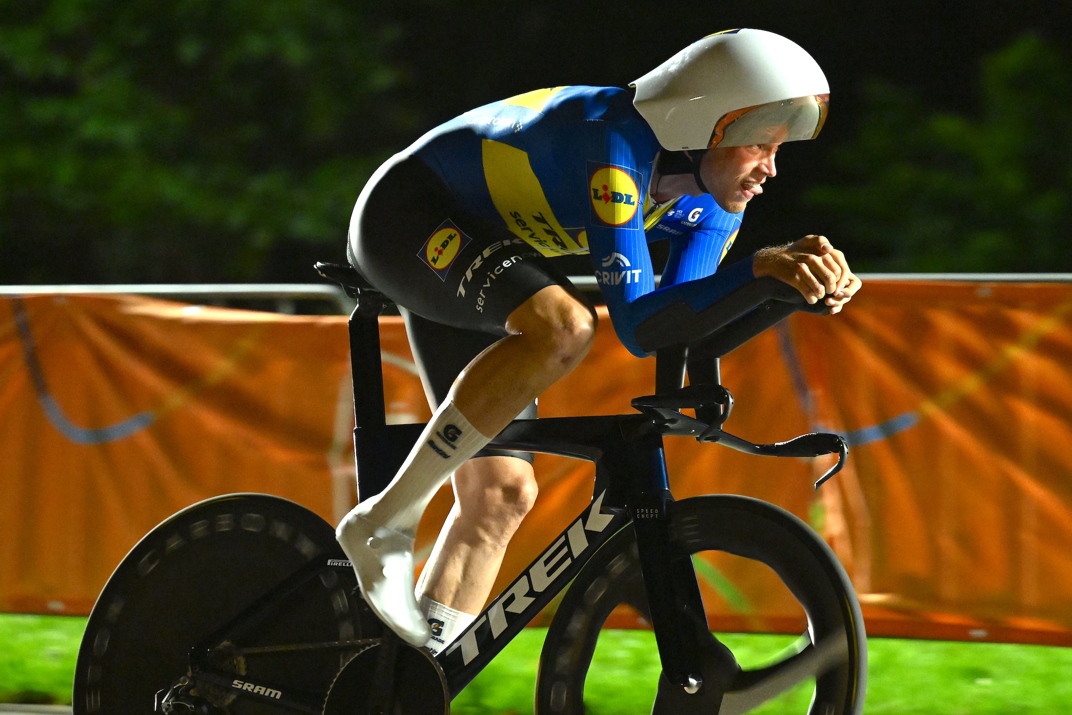 Jakob S&ouml;derqvist of Lidl - Trek wins the 3.1km prologue at 2026 Eneco Tour