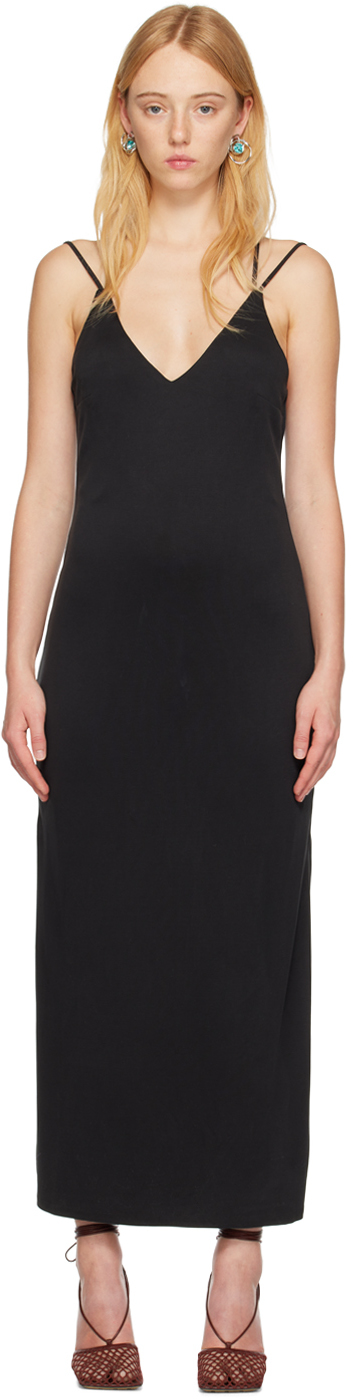 Black Form Cross Back Midi Dress