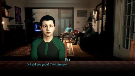 Shutter Story indie video game, a boy sits in a living room