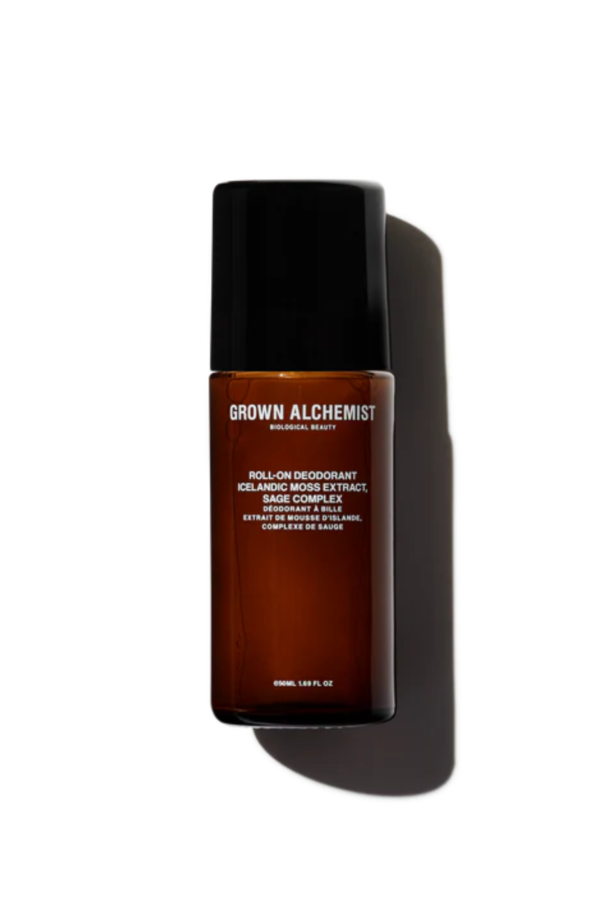 Grown Alchemist Roll-On Deodorant, one of the best women's deodorants, set against white background.