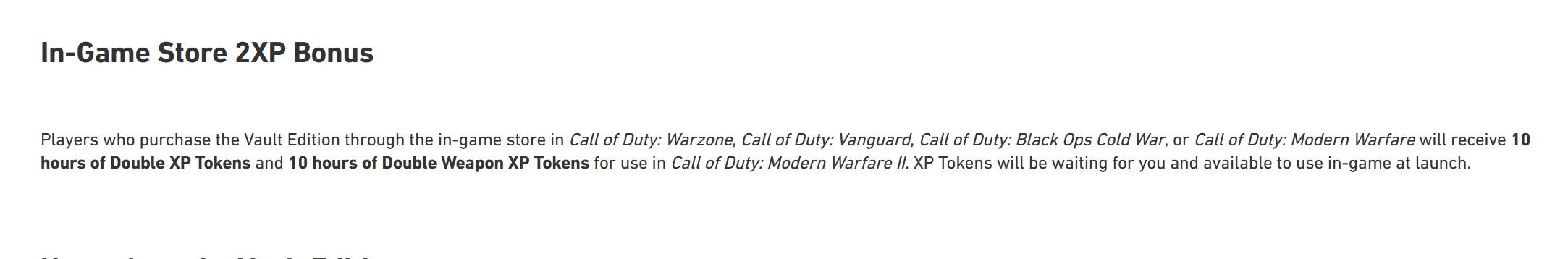 Call of Duty: Modern Warfare 2 Vault Edition 2XP offer