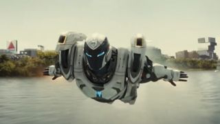 Riri Williams flying in a suit in Ironheart