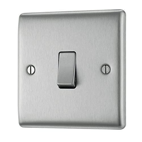 Bg Nexus Nbs Range Brushed Steel Switches &amp;amp; Sockets - Full Range of Matching Items (1 Gang, 2 Way Light Switch)
