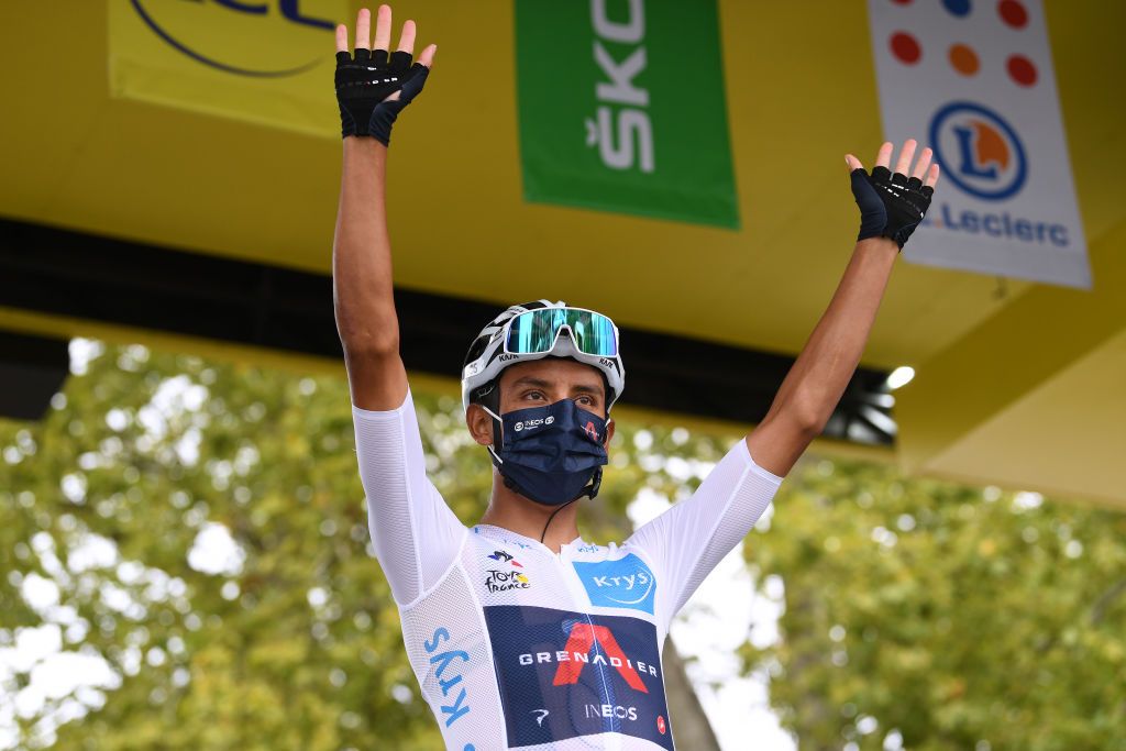 Egan Bernal wore the white jersey as best young rider
