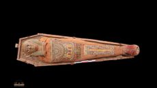 A mummy found at the necropolis in Philadelphia, Egypt. Some of the mummies had portraits of the deceased buried with them. 