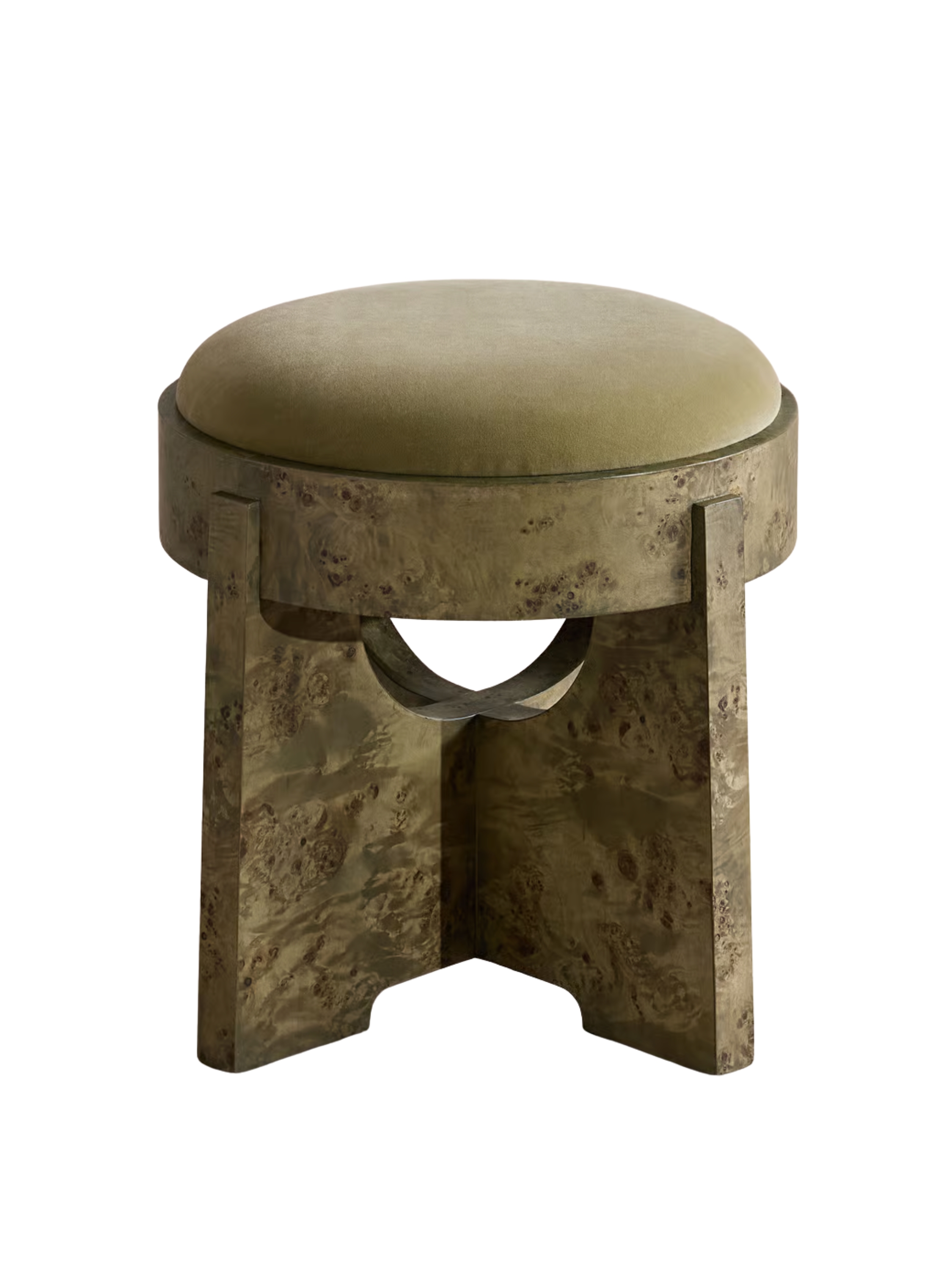 Soho Home, Dalton Burl Footstool, Lichen Velvet