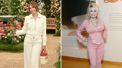 A comp image of Alex Jones (L) and Dolly Parton (R)