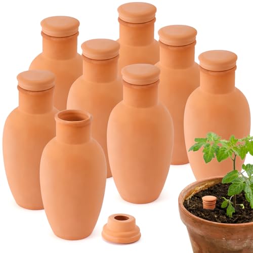 Lovely Ran Ollas 8pcs 3.1 * 6inch Watring Can Pot Terracotta Self Watering Planter Insert Vacation Plant Care Olla Watering Terra Cotta Clay Irrigation Globes