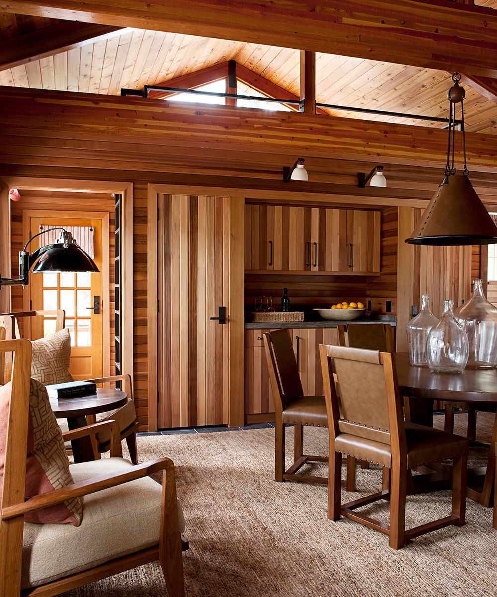 A mountain cabin on Edith Lake in Jasper National Park, Canada