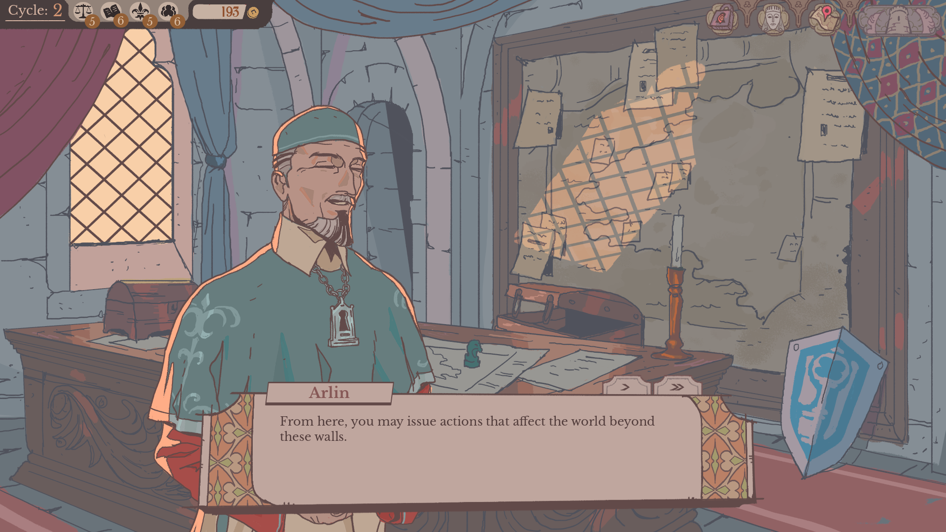 Elegant game art showing medieval characters