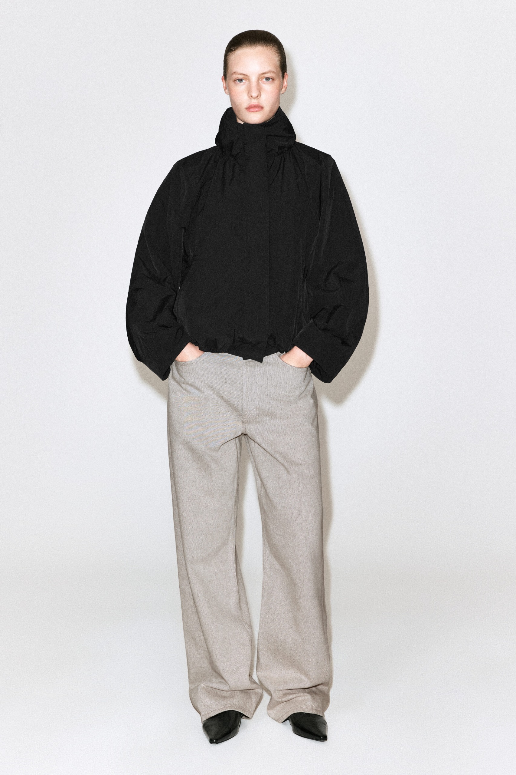 Nylon Mock-Neck Jacket