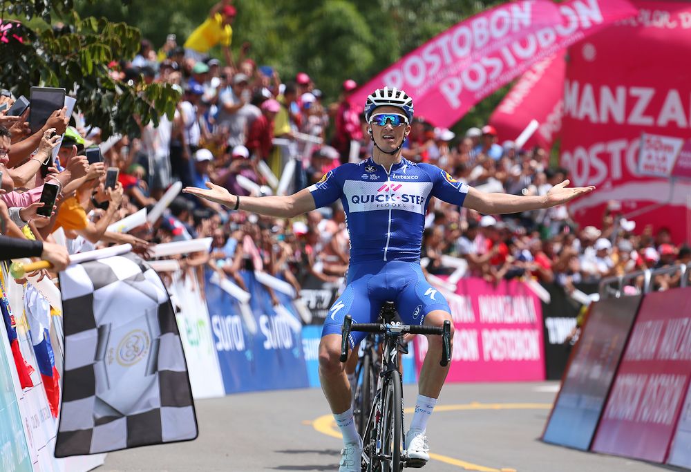 Julian Alaphilippe (Quick-Step Floors) wins stage 4 of Colombia Oro y Paz and takes the overall lead.