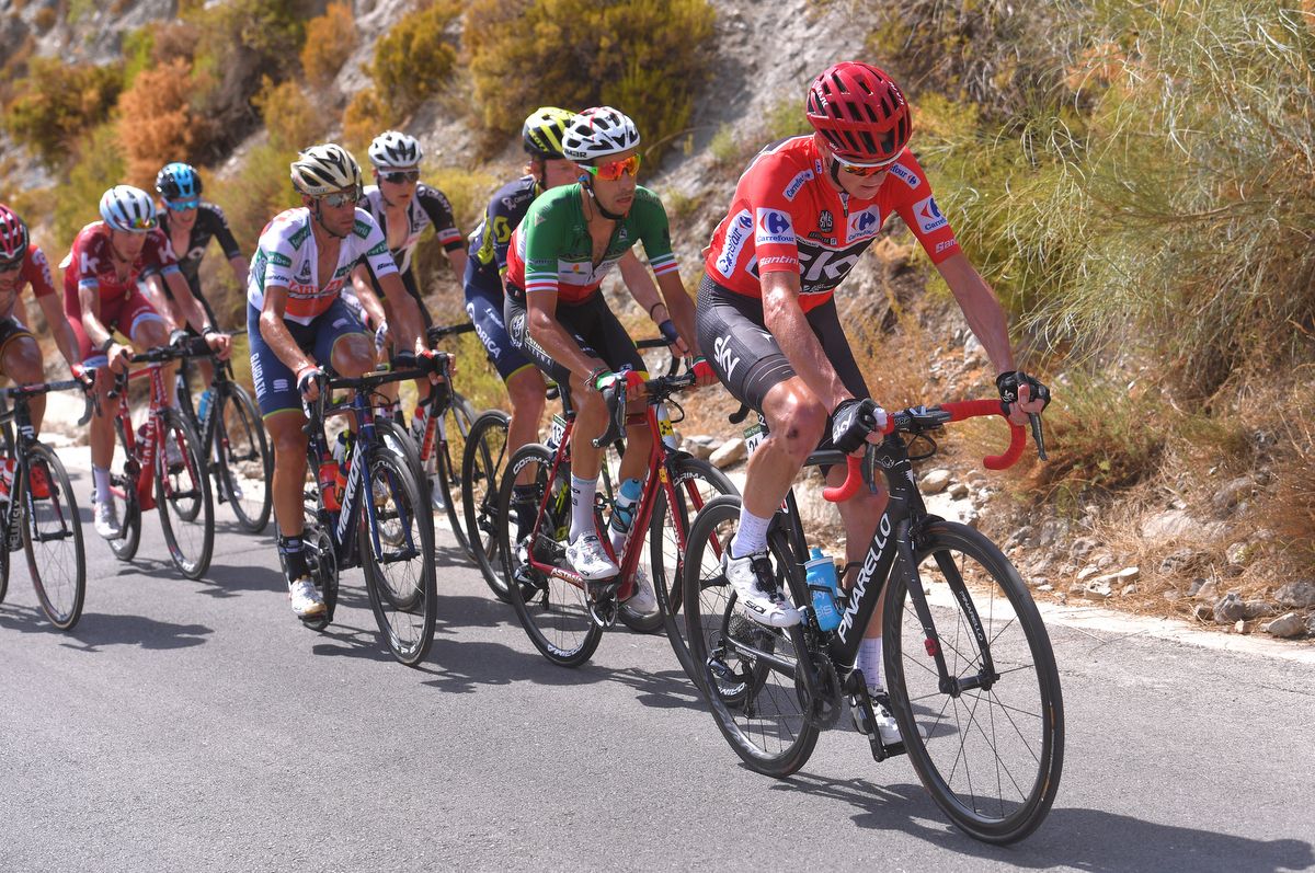 Chris Froome at the head of the GC group