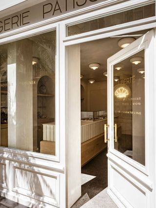 Liberté bakery in paris front entrance with interiors designed by Emmanuelle Simon