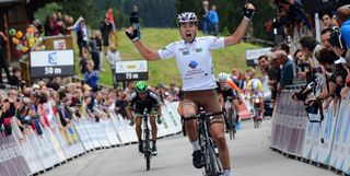 Pierre Latour celebrates his victory on stage 4 of the Tour de l'Ain