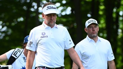 Ian Poulter and Lee Westwood during the first LIV Golf Invitational Series tournament in London