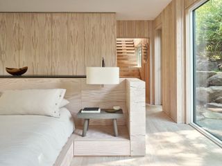 minimalist wood bedroom