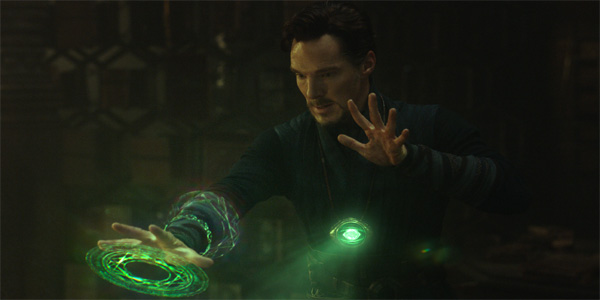 Doctor Strange using the Time Stone