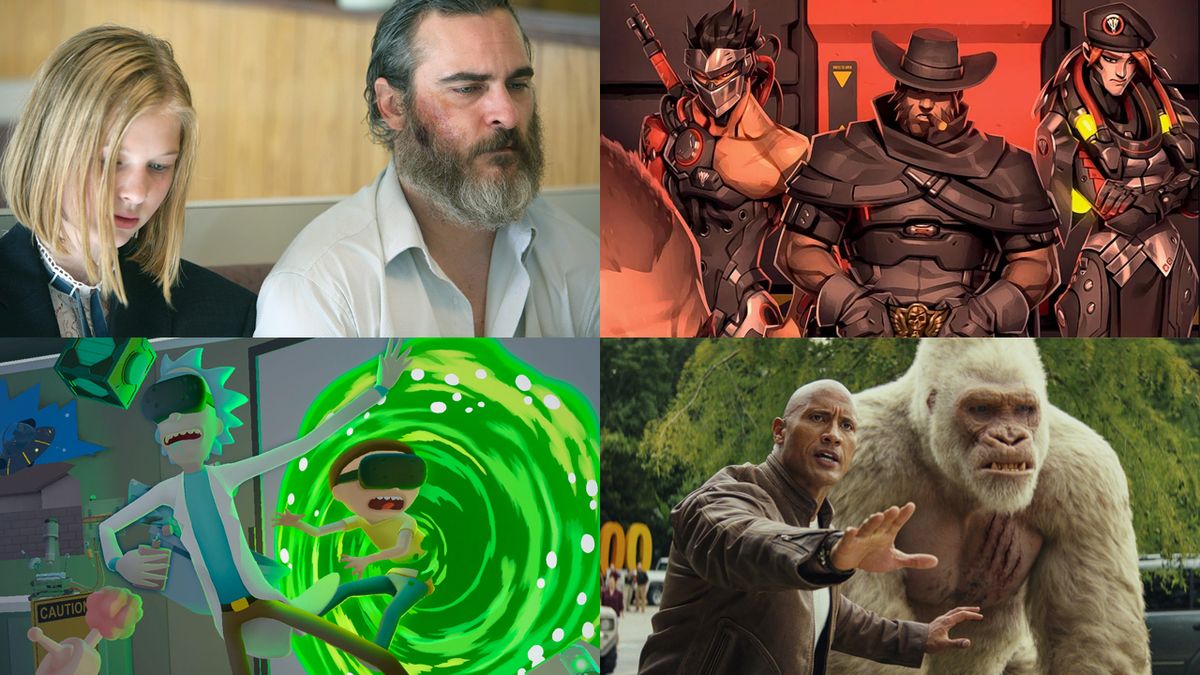 Overwatch Retribution, Rick and Morty Virtual Rick-ality, Rampage and You Were Never Really Here