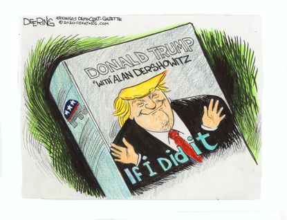 Political Cartoons U.S. Trump Dershowitz impeachment book cover