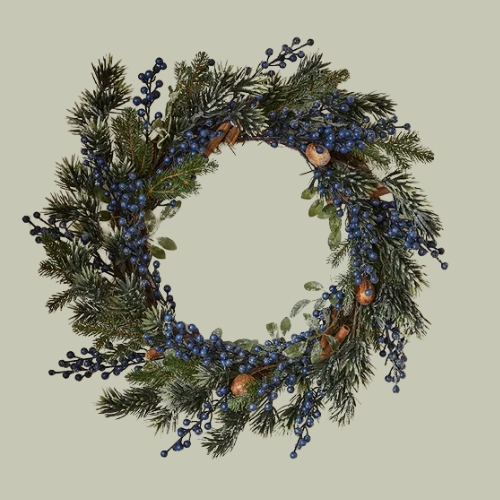Cox &amp;amp; Cox, Frosted Faux Juniper &amp;amp; Spice Wreath