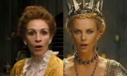 Julia Roberts in "Mirror Mirror" and Charlize Theron in "Snow White and the Huntsman."