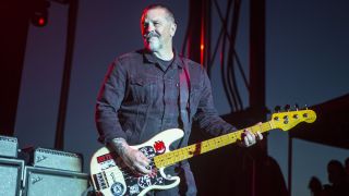 Matt Freeman of the band Rancid performs at KLOS Presents Gnarlytown: Bikes, Boards & Bands Sports Music Festival LA Waterfront Berth 46 on June 22, 2019 in San Pedro, California. 