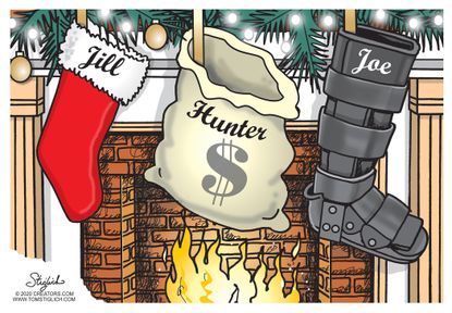 Political Cartoon U.S. Biden Jill Hunter boot