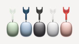 The whole range of Apple AirPods Max in a row.