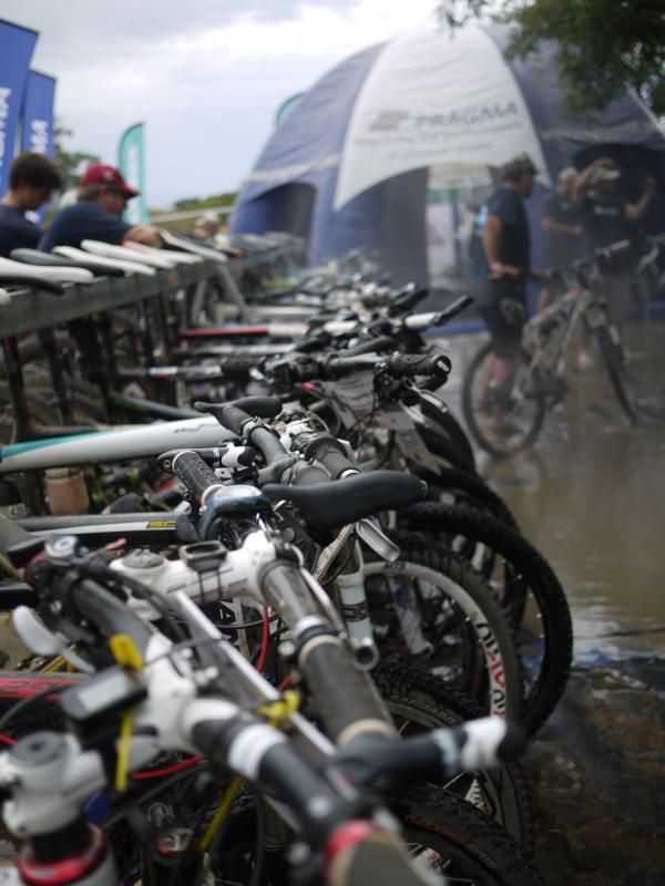 The bike wash station. Cross the line, they take your bike and wash it. Golden.