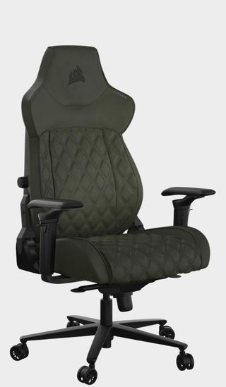 The Sherwood green Corsair TC500 Luxe gaming chair on a plain background