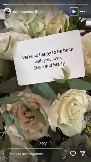 Selena Gomez flowers from Steve Martin and Martin Short Instagram Story.