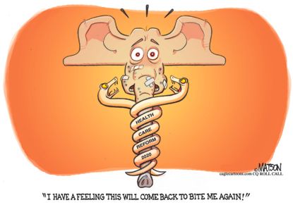 Political Cartoon U.S. Republicans healthcare reform 2020