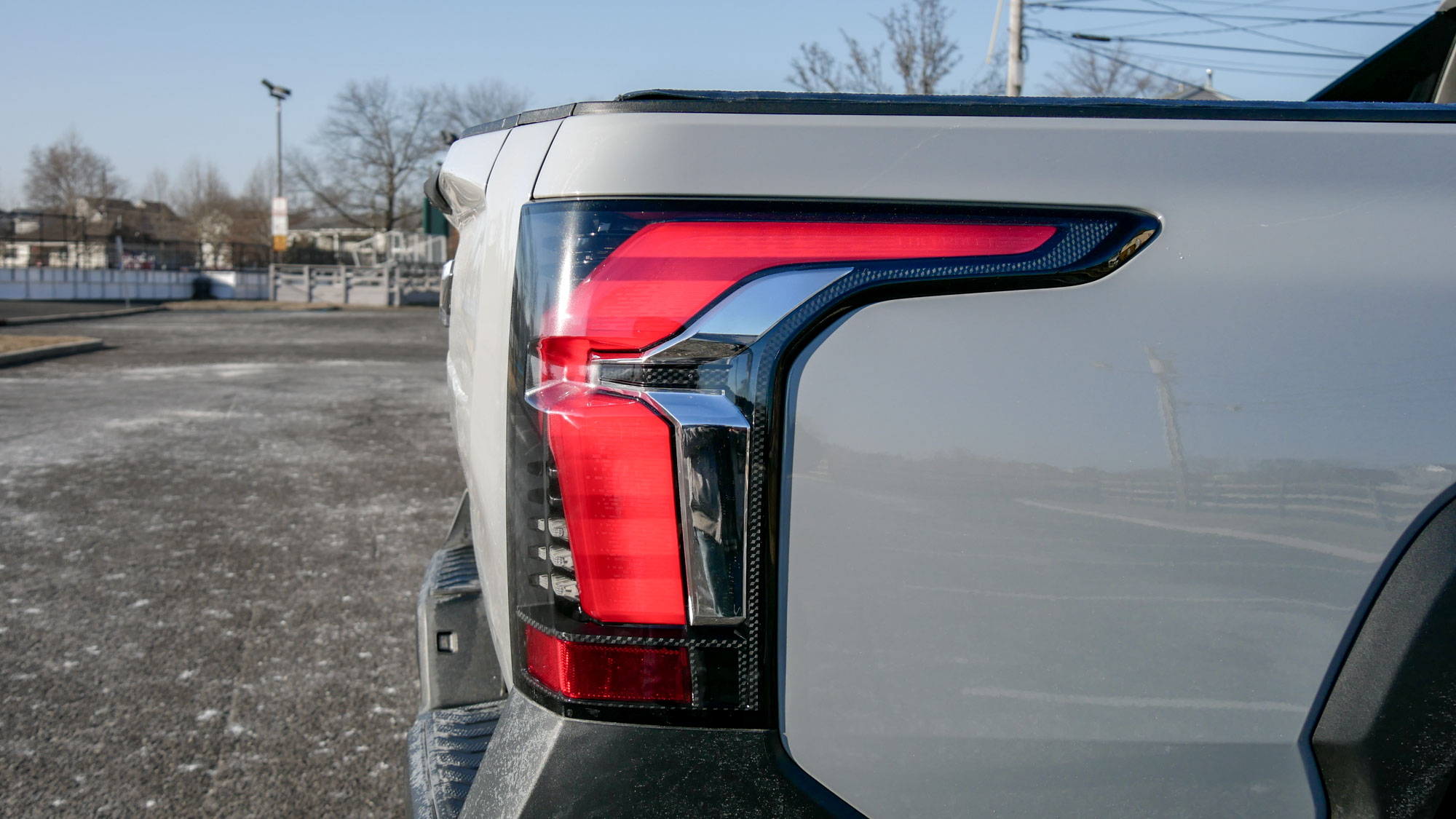 Rear drivers side of the 2025 Chevrolet Silverado EV