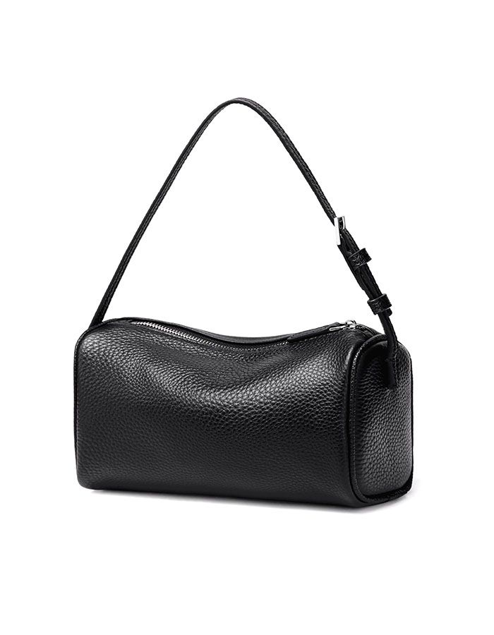 Sumrains Genuine Leather Crossbody Bag for Women: Small Barrel Purse for Ladies - Designer Hobo Bags Shouler Handbags (black)