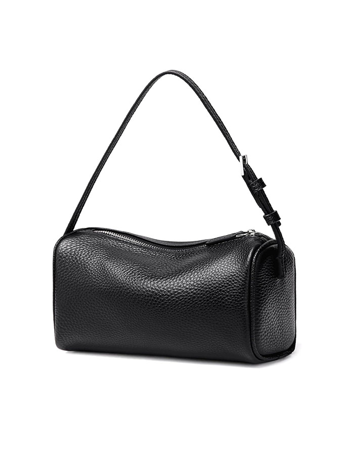 Sumrains Genuine Leather Crossbody Bag for Women: Small Barrel Purse for Ladies - Designer Hobo Bags Shouler Handbags (black)