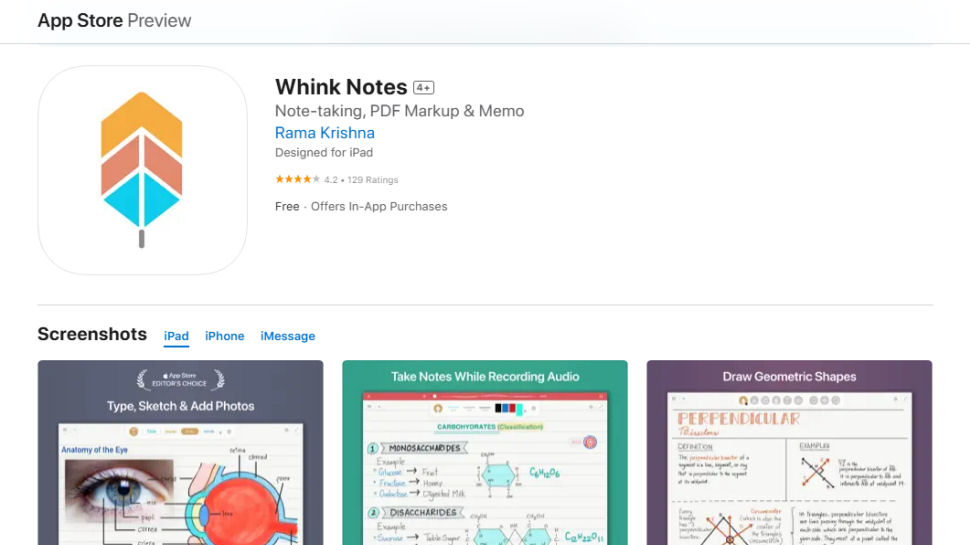 Whink website screenshot (June 2025)