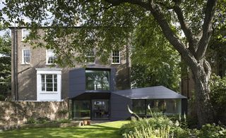 Lens House - a georgian brick house with modern black extension