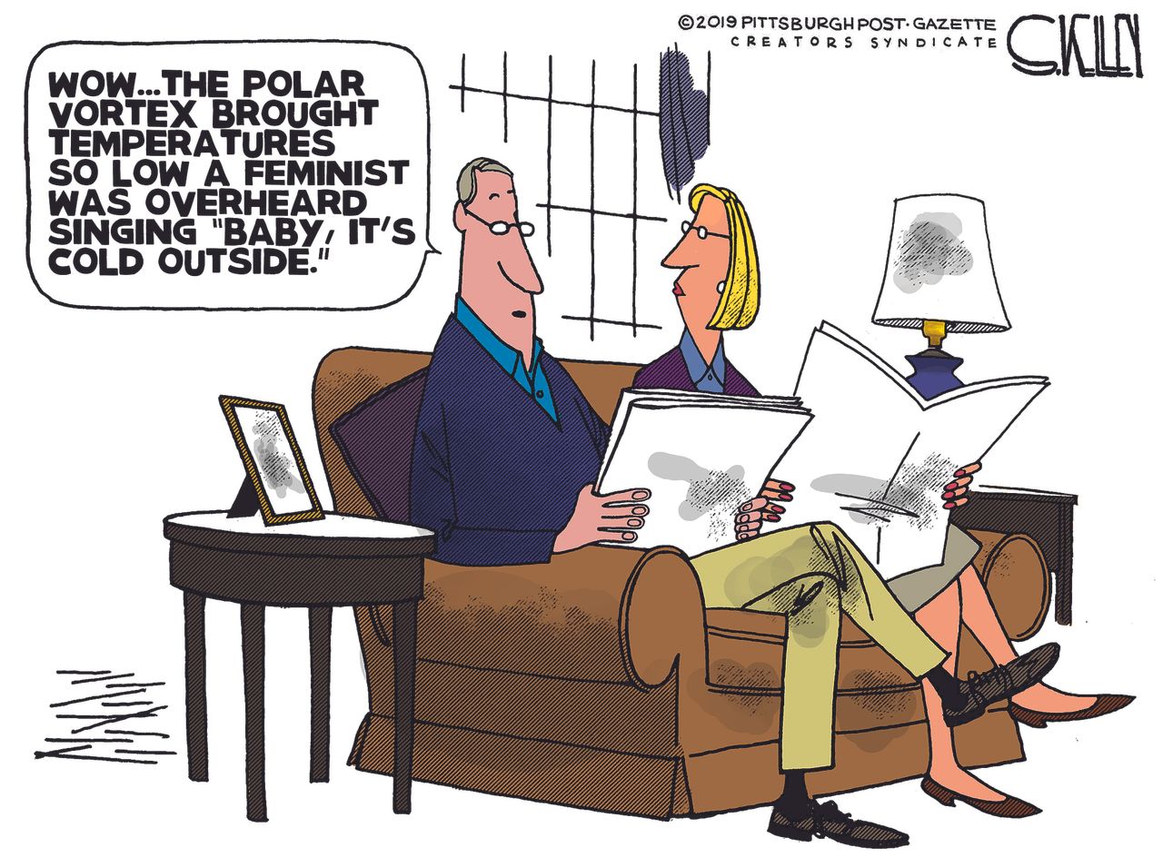 Editorial&amp;amp;nbsp;Cartoon&amp;amp;nbsp;U.S. Polar Vortex baby its cold outside