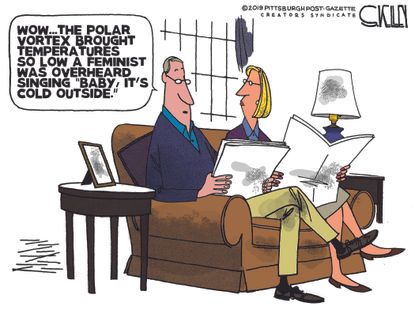 Editorial&nbsp;Cartoon&nbsp;U.S. Polar Vortex baby its cold outside